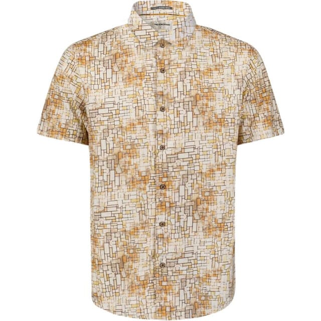 No Excess Shirt short sleeve allover printed yellow