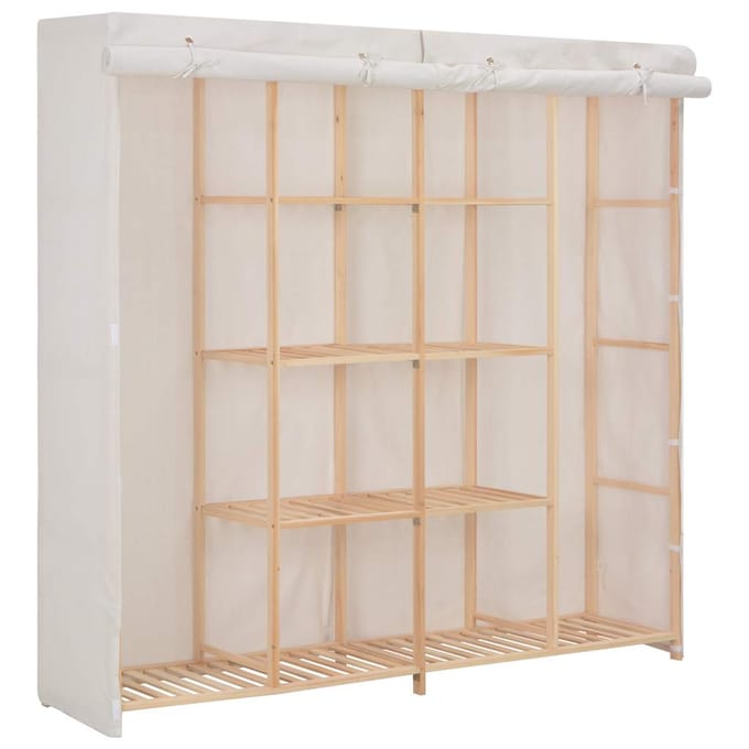 vidaXL - Kledingkast - 173x40x170 - cm - stof - wit