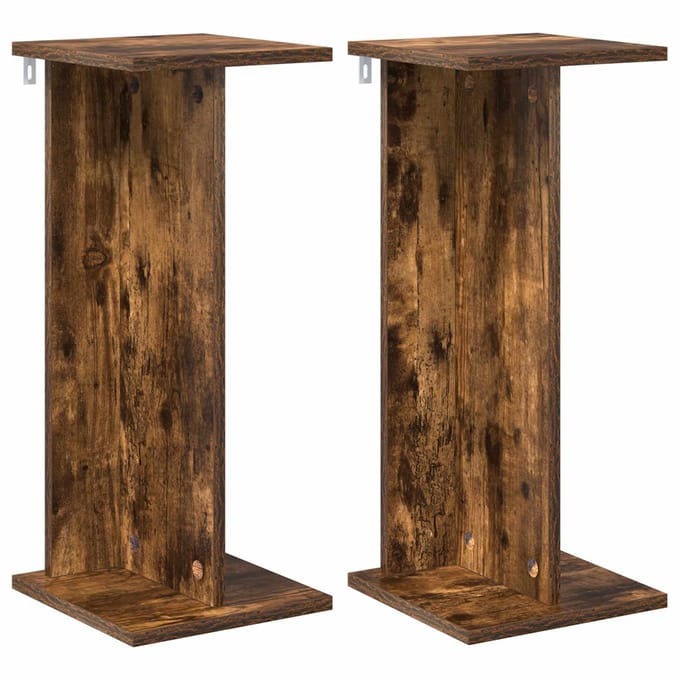 vidaXL - Plantenstand - 2 - st - Gerookt - eiken - 25 - x - 25,5 - x - 60,5 - cm