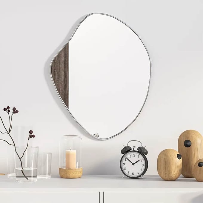 vidaXL - Wandspiegel - 50x40 - cm - zilverkleurig