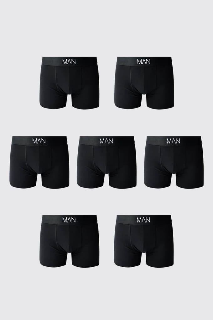 7-pack Zwarte Herenboxers | Black | Size XS