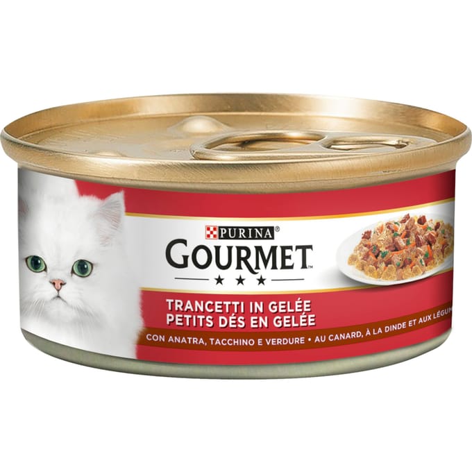 24 x 195g Eend & Kalkoen Gourmet natvoer voor katten