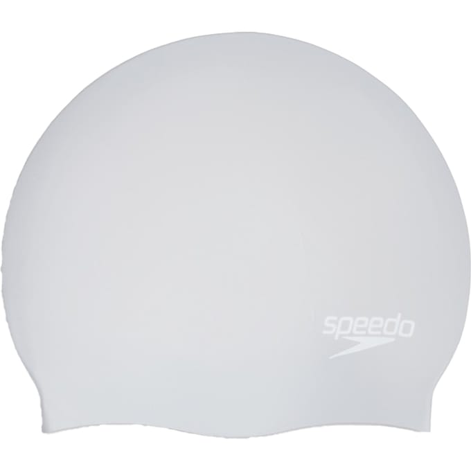 Speedo Unisex Zwemuts Lang Haar voor Volwassenen (Zilver/Wit)