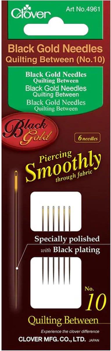 Clover 4961 black gold between sewing needles - 6 stuks - maat 10