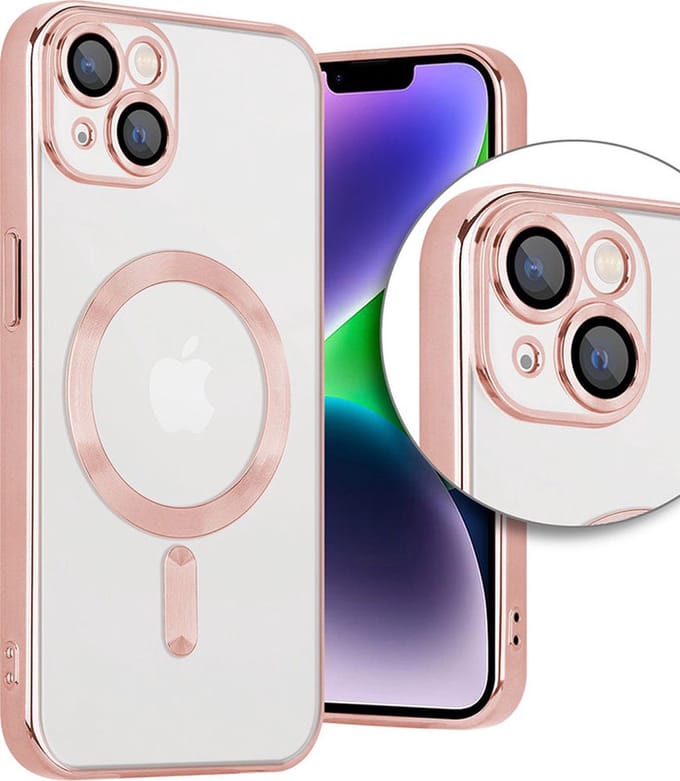 iPhone 11 Camerabescherming Magsafe Roze Achterkant Hoesje
