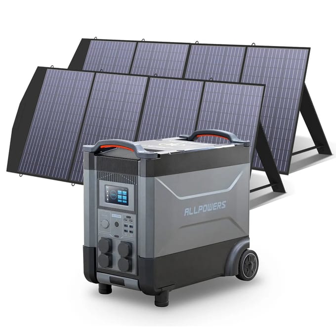 ALLPOWERS Solar Generator Kit 4000W (R4000 + SP033 200W Solar Panel) - R4000+2pcs SP033 200W Solar Panel