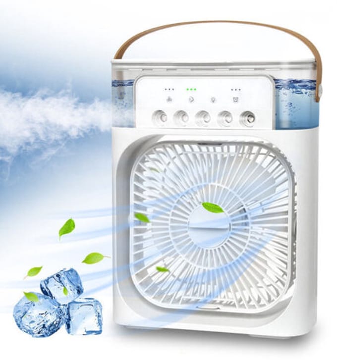 Mini Draagbare Air Conditioner Fan Ventilator - Verkoeld, Bevochtigd, Draagbare kleine water cooler & Aroma Diffuser.