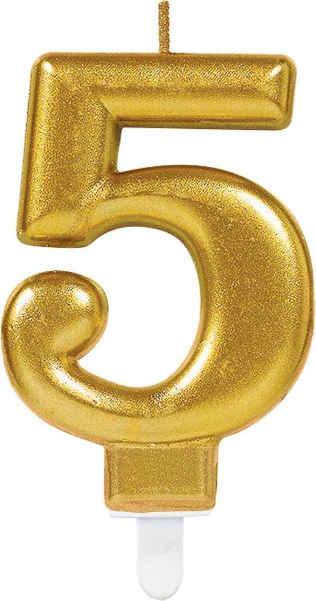 Amscan by Riethmuller - Riethmüller - Verjaardagskaars 5 Sparkling Celebrations Gold