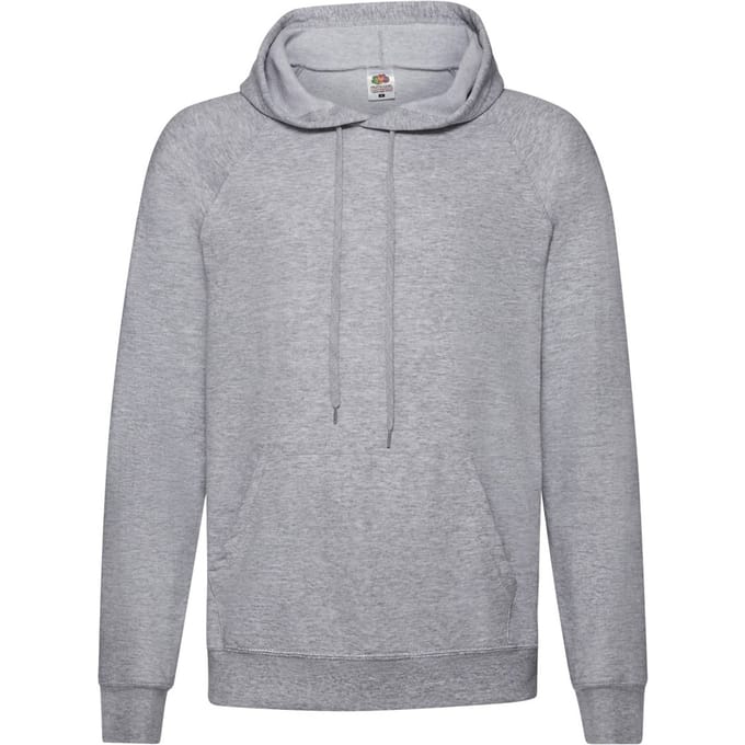 Fruit of the Loom Heren Lichtgewicht Pullover Hoodie (Heide Grijs)