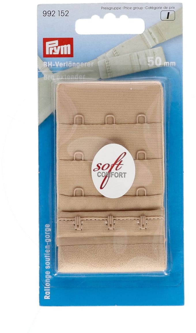 Prym BH tussenstukje 3 haakjes, 50 mm - M - Beige