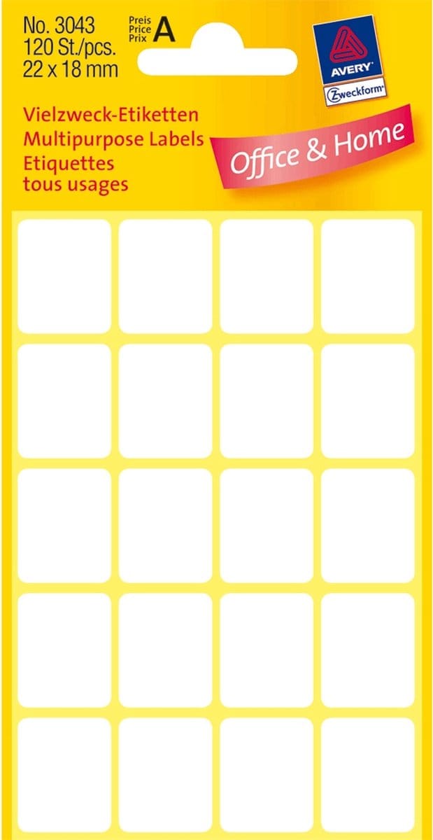 Etiket wit 32x23mm pak a 10 stuks