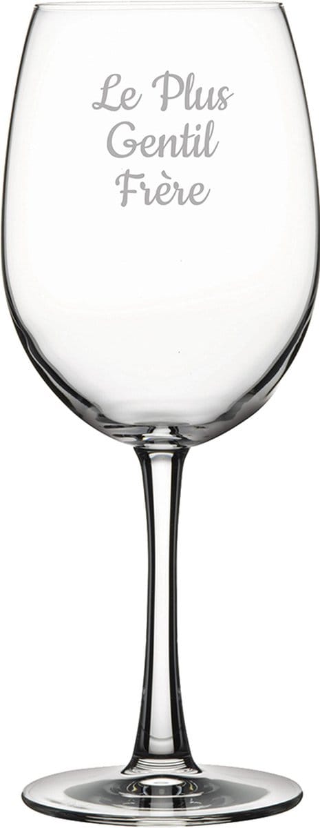 Rode wijnglas gegraveerd - 58cl - Le Plus Gentil Frère