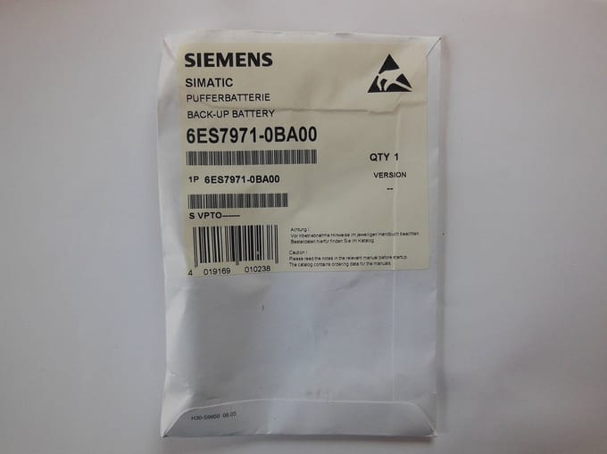 Siemens Back-up Batterij 3.6v/2.3ah f. ps405/407 6es7971-0ba00