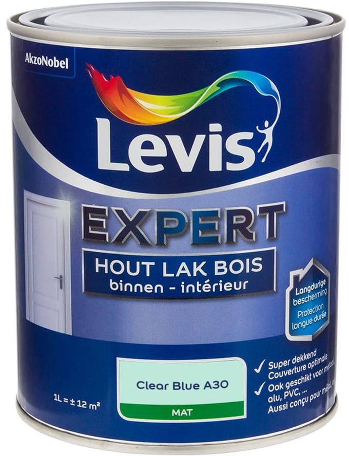 Levis - Expert Hout Lak Binnen Mat Mix - Clear Blue A30 - Mengverf - 1 L