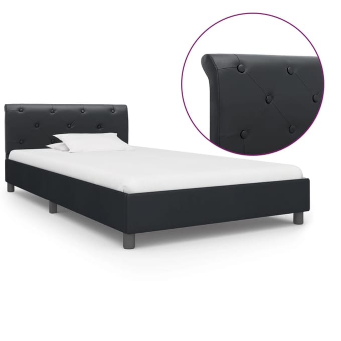vidaXL - Bedframe - kunstleer - zwart - 100x200 - cm