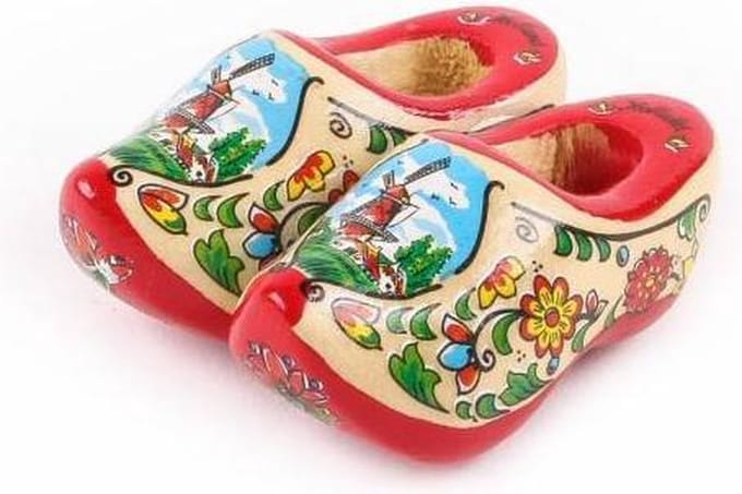 Magneet Klomp Dubbel Holland Rode Zool 5 Cm - Souvenir