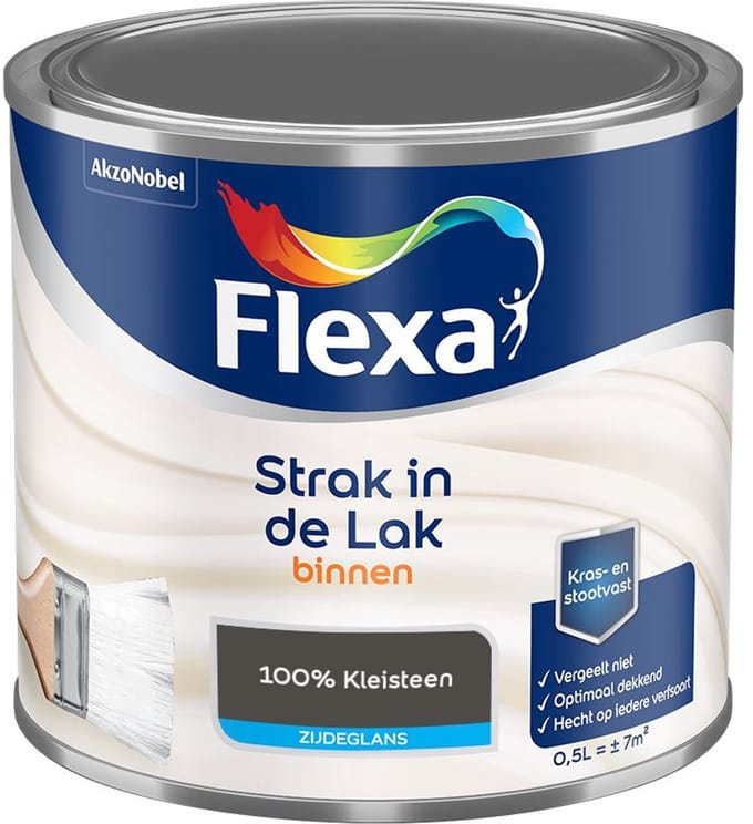 Flexa - Strak In De Lak Binnenlak Zijdeglans - 100% Kleisteen - Mengverf - 500 Ml