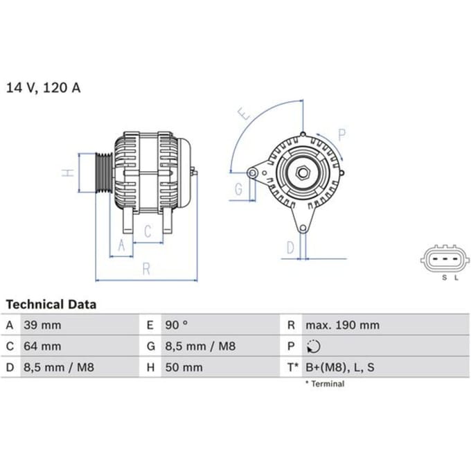 Driefasige generator BOSCH 0 986 082 440