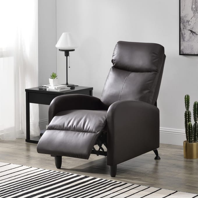 Verstelbare relaxfauteuil 102x60x92 cm kunstleer bruin