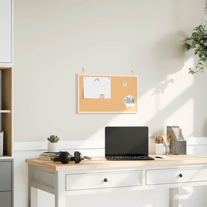 vidaXL - Kurkbord - met - massief - grenenhouten - frame - 60x40 - cm