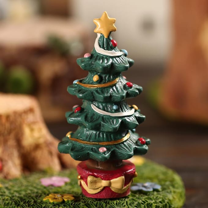 Ornement d'aquarium en résine pour sapin de Noël, boîte cadeau, décoration d'aménagement paysager de Noël red