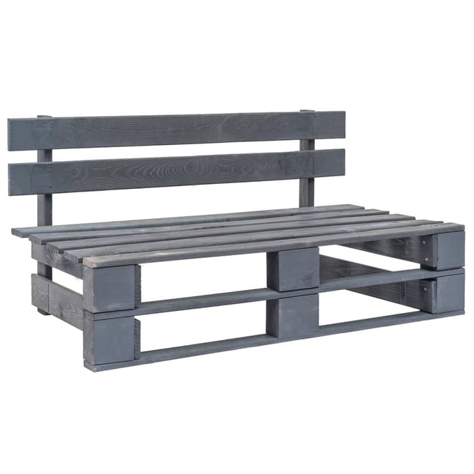 vidaXL - Tuinbank - pallet - hout - grijs