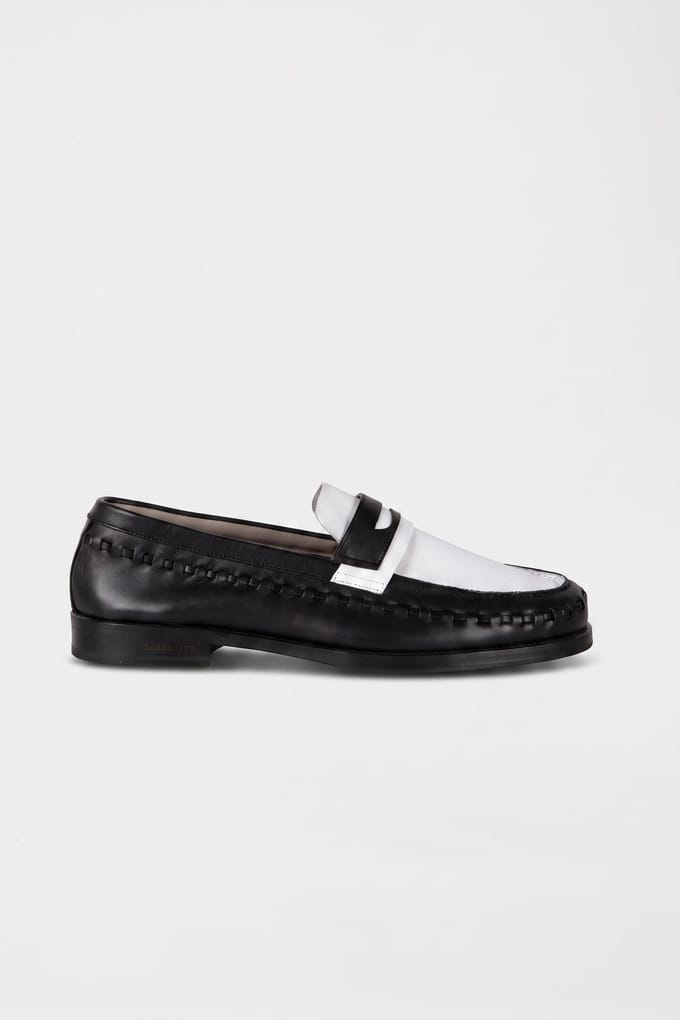 AllSaints Sammy Leather Loafer Black/white Größe: 46 | Loafer Outlet | Herren | Schwarz