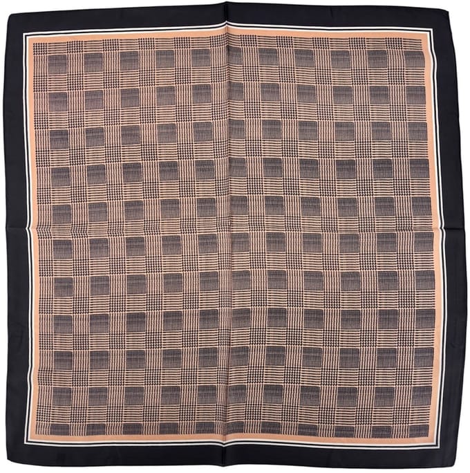Satijnlook Sjaal - Vintage Ruit | 65 x 65 cm | Polyester | Fashion Favorite