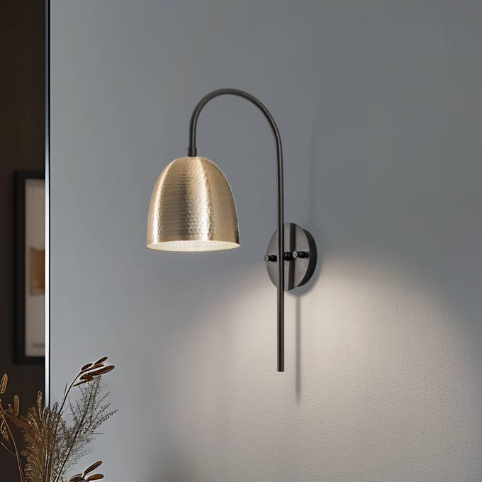 Opviq Wandlamp Tattoo 3321, goud antiek, metaal, Ø 16 cm