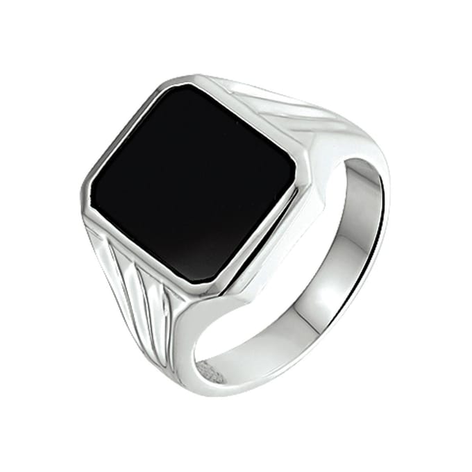 zegelring massief onyx zilver wit 1013977
