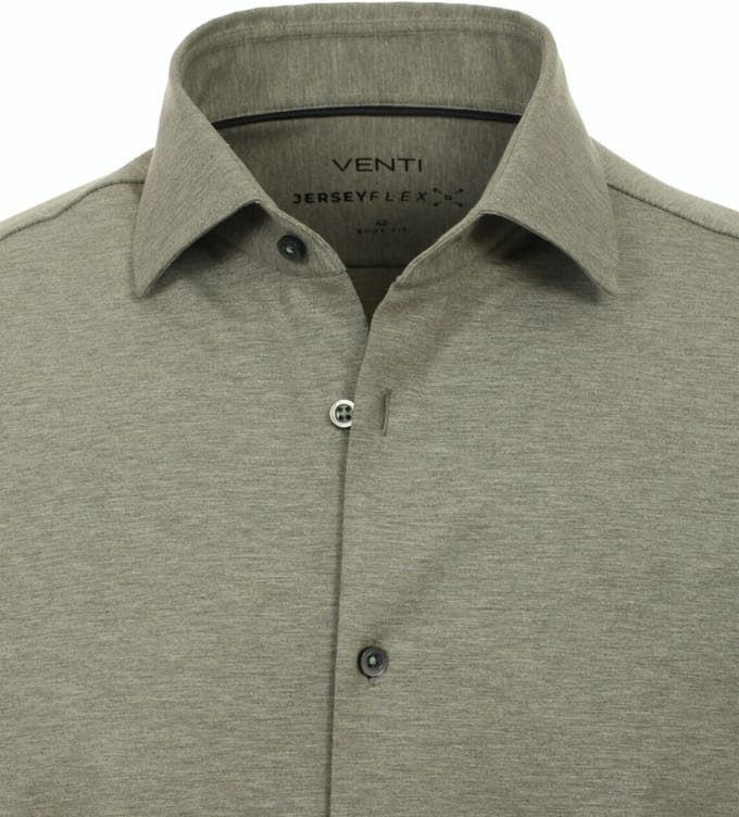 Groen Venti Jerseyflex Overhemd Body Fit 123955800-300 - L