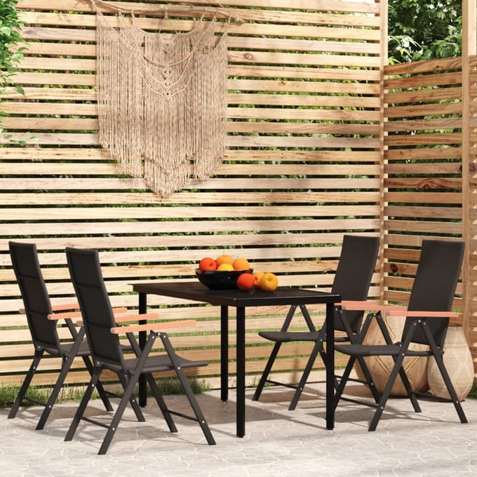 vidaXL - 5-delige - Tuinset - zwart