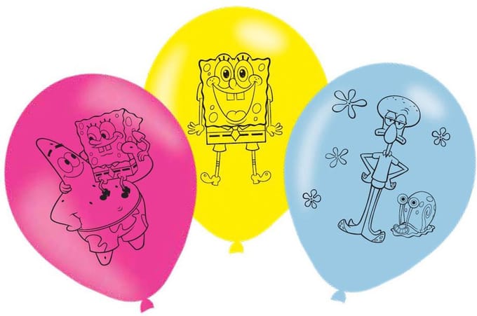 Amscan - 6 Latex Ballonnen - SpongeBob - 27 cm