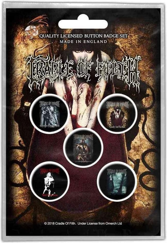 Cradle Of Filth Badge/button Albums Set van 5 Multicolours