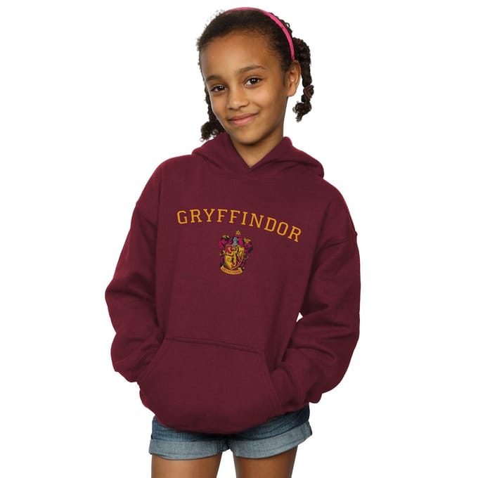 Harry Potter Meisjes Gryffindor Crest Hoodie (Bourgondië)