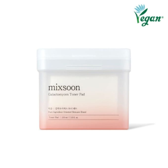 mixsoon Galactomyces Toner Pad 210ml 60 Disques – Disques Tonifiants Coréens Éclaircissants pour Hydratation, Texture de Peau & Soin Peau de Verre white