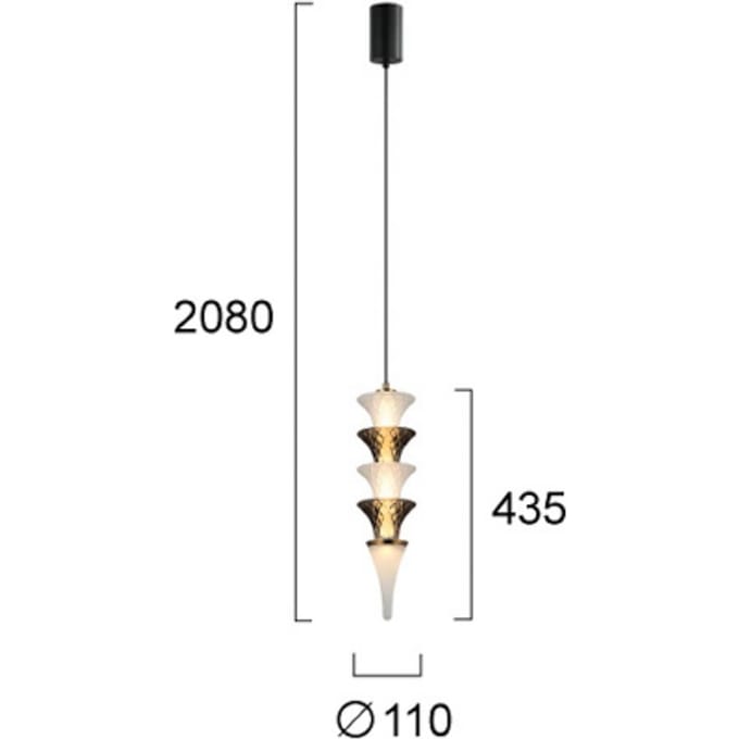 Viokef LED hanglamp Venera, hoogte 43 cm, wit/bruin, glas