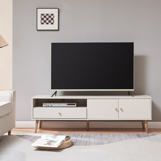 Tv-meubel Hallevil 150x39x45 cm wit [en.casa]