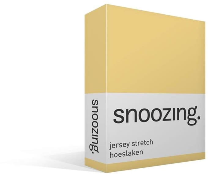 Snoozing Jersey Stretch - Hoeslaken - Lits-jumeaux - 200x200/220 cm - Geel