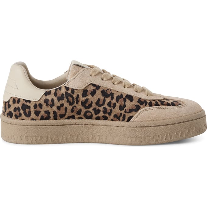 Tamaris Dames Leopard Bruin Suède Mode Veterschoenen
