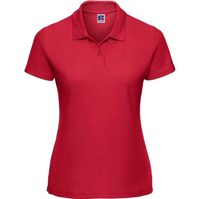Russell Dames/Dames Klassiek Effen Poloshirt van Polycotton (Klassiek rood)
