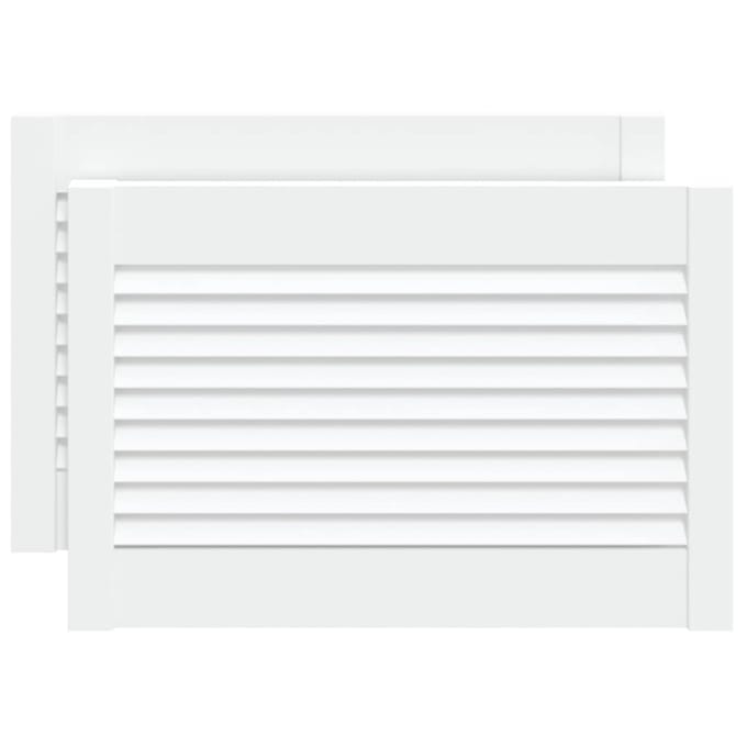 vidaXL - Kastdeuren - met - lamellen - 2 - st - 39,5x59,4 - cm - grenenhout - wit