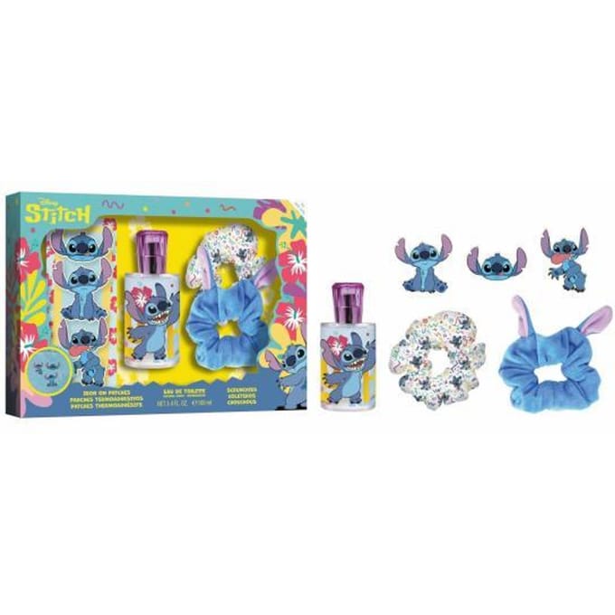 Lilo & Stitch Eau de Toilette Spray 100 ml + Scrunchies + Kledingpatches - Kindergeurtje - Geschenkset kinderen