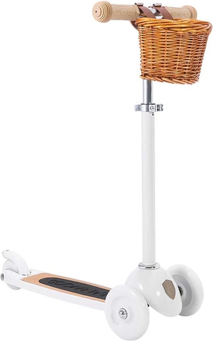 Banwood Scooter - White - Step met mandje - Kinderstep - Vintage step - 3-6 jaar