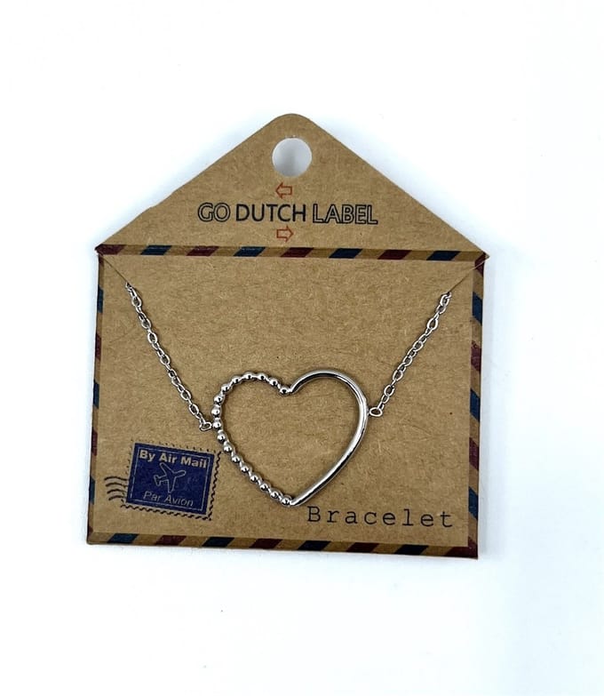 Go Dutch Label Armband (Sieraad) groot hart Zilver