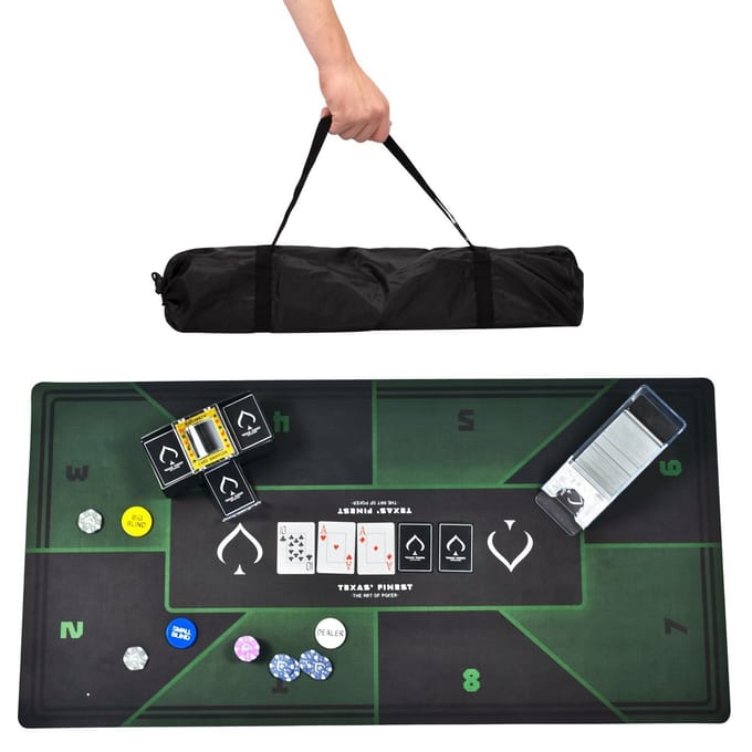Texas' Finest Pokermat - Antislip - Poker - Draagtas - Pokertafel - Pokerkleed