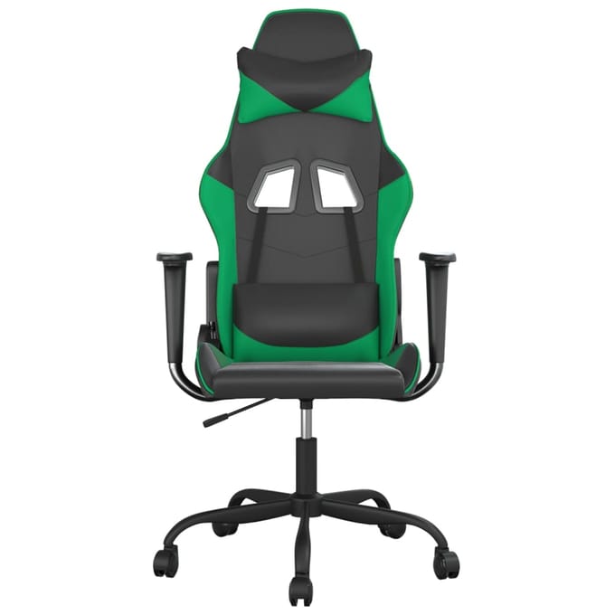 vidaXL - Gamestoel - kunstleer - zwart - en - groen