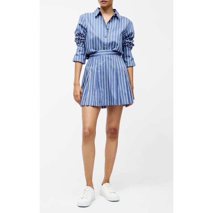 French Connection Alexis Cotton Stripe Pltd Mini Navy/white Taglia: 10 | Minigonne Outlet | Donna | Blu