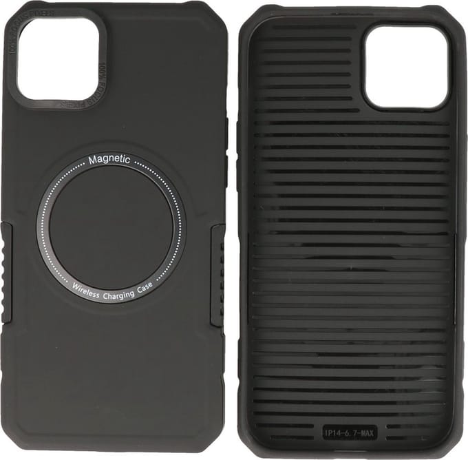 iPhone 14 Plus MagSafe Hoesje - Shockproof Back Cover - Zwart