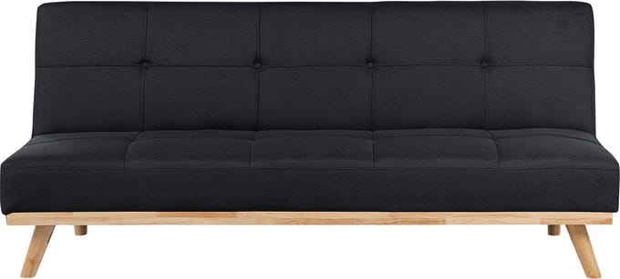 FROYA - Slaapbank 3-zits - Zwart - Polyester